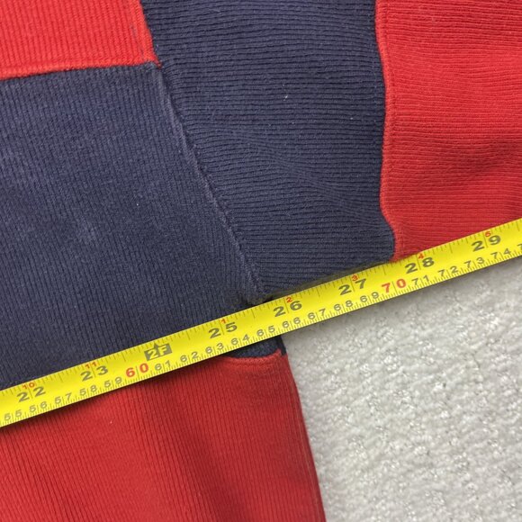 VTG Brooklyn Cloth Long Sleeve Heavy Rugby Polo shirt Sz XL Red / Blue Y2K - Picture 7 of 13